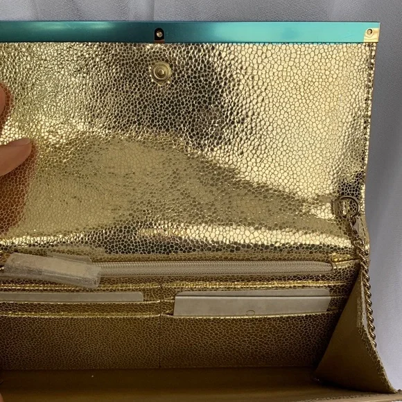 Brand New Jimmy Choo Milla Crossbody Clutch Champagne Glitter - Picture 4 of 7